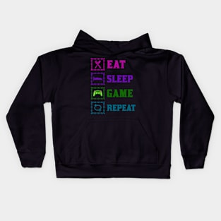 Eat, sleep, game, repeat Kids Hoodie